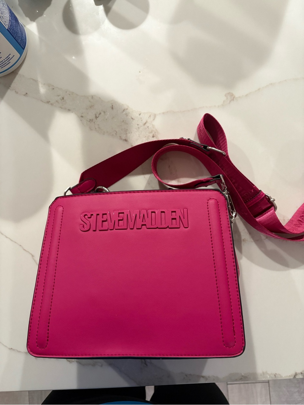 Steve Madden Pink Embossed Logo Crossbody Bag